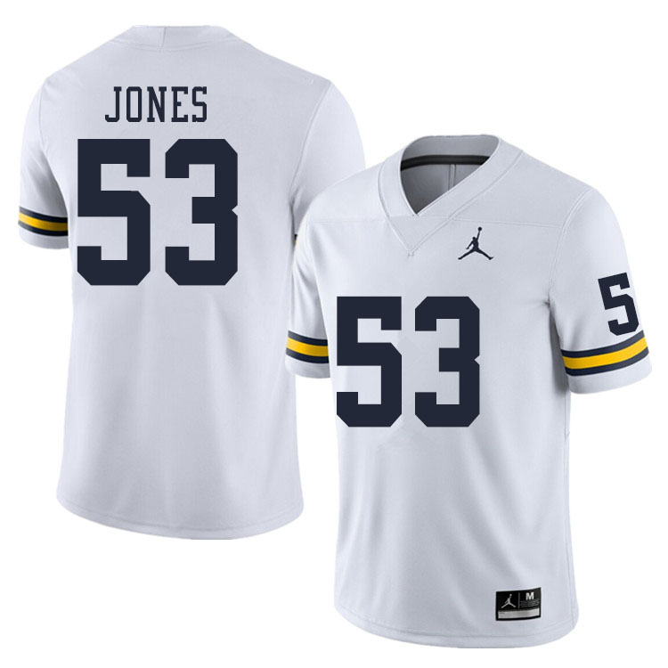 Men #53 Trente Jones Michigan Wolverines College Football Jerseys Sale-White